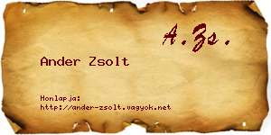 Ander Zsolt névjegykártya